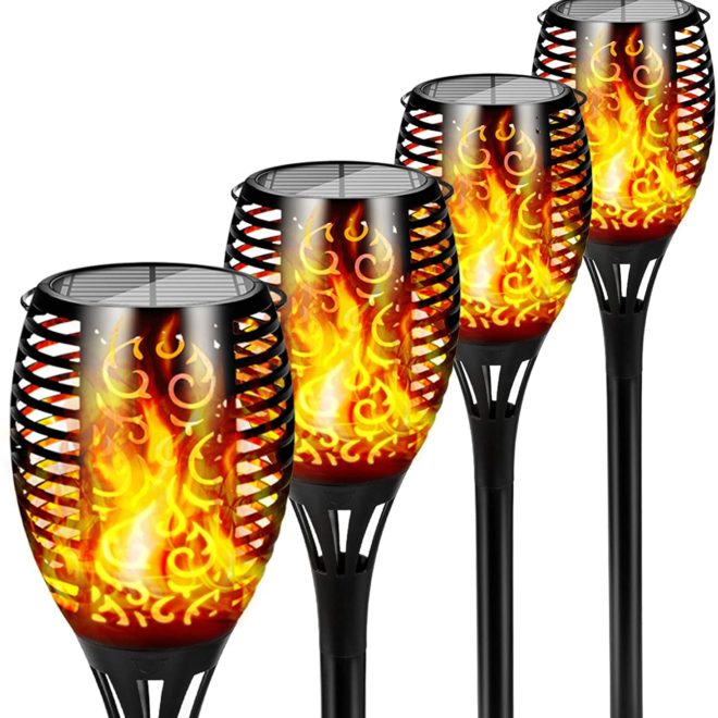 12 LED Light Solar Powered Flame Torch Outdoor Decorative Light_0