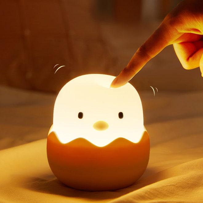 USB Rechargeable Eggshell Chicken Room LED Night Light_0
