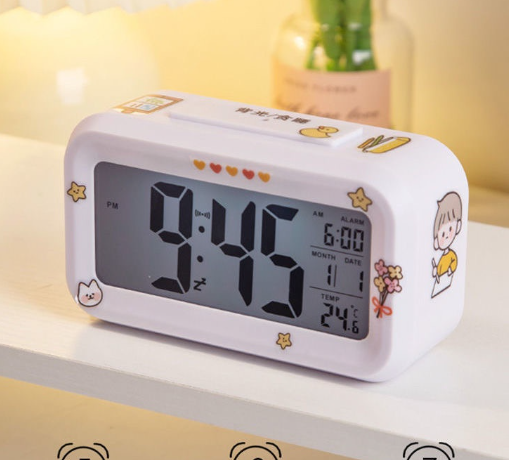DAILYS• DIY LED Digital Desk Clock with Digital Date + Snooze Button (Free Stickers and Battery)_0